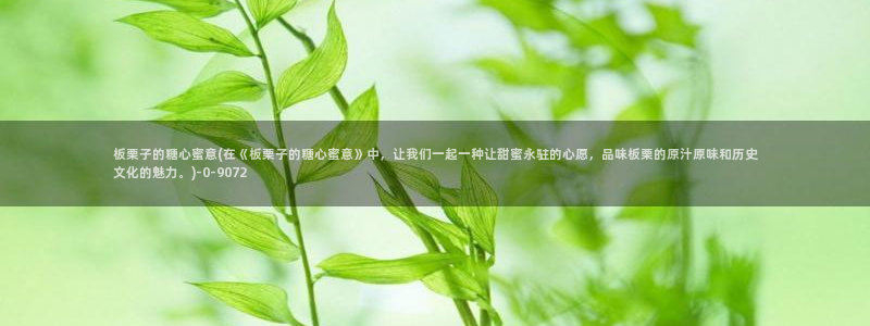 糖心vling：板栗子的糖心蜜意(在《板栗子的糖心蜜意》中，